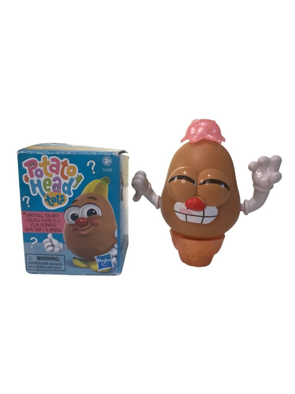 Potato Head Tots Mini Figure Ice Cream Hat & Box Complete Toy Pretend Play